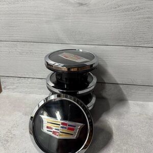 4 EMBLEM CENTER CAPS FLOATING CAPS FOR CADILLAC XL CAPS SPINNER 4 INCH